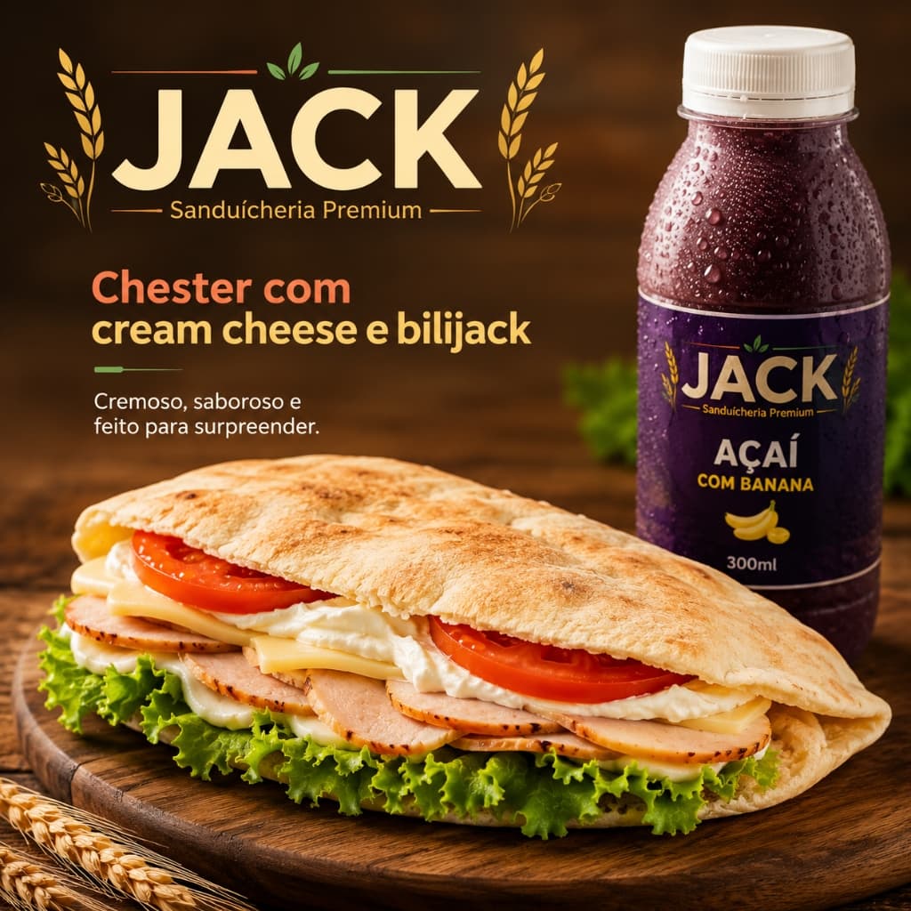 Combo Chester com Cream Cheese & Bilijack - Santo Jack Sanduicheria Artesanal