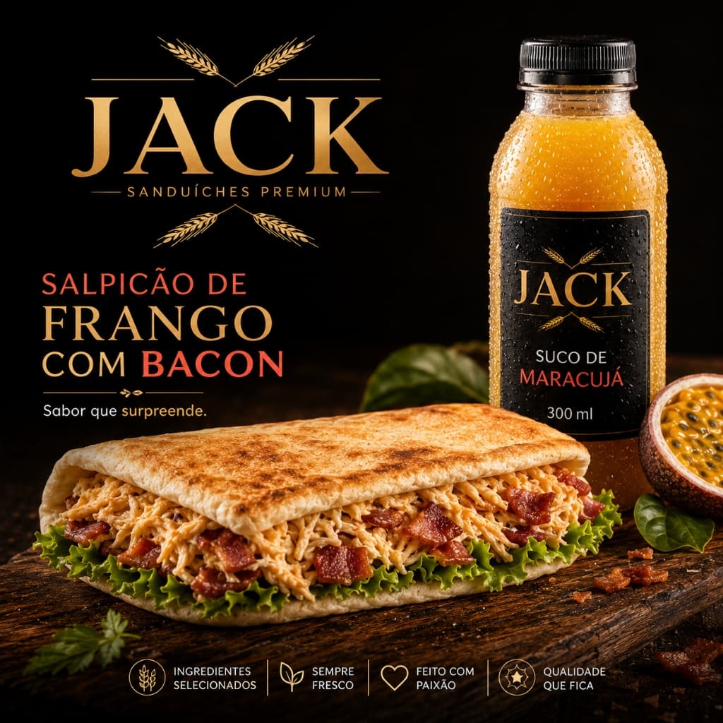 Combo Salpicão de Frango com Bacon - Santo Jack Sanduicheria Artesanal
